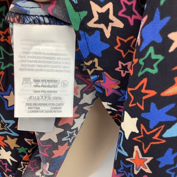 J. Crew Jacuzzi One-Shoulder Bow Star Print Top Black Size 10 NEW - Picture 5 of 8
